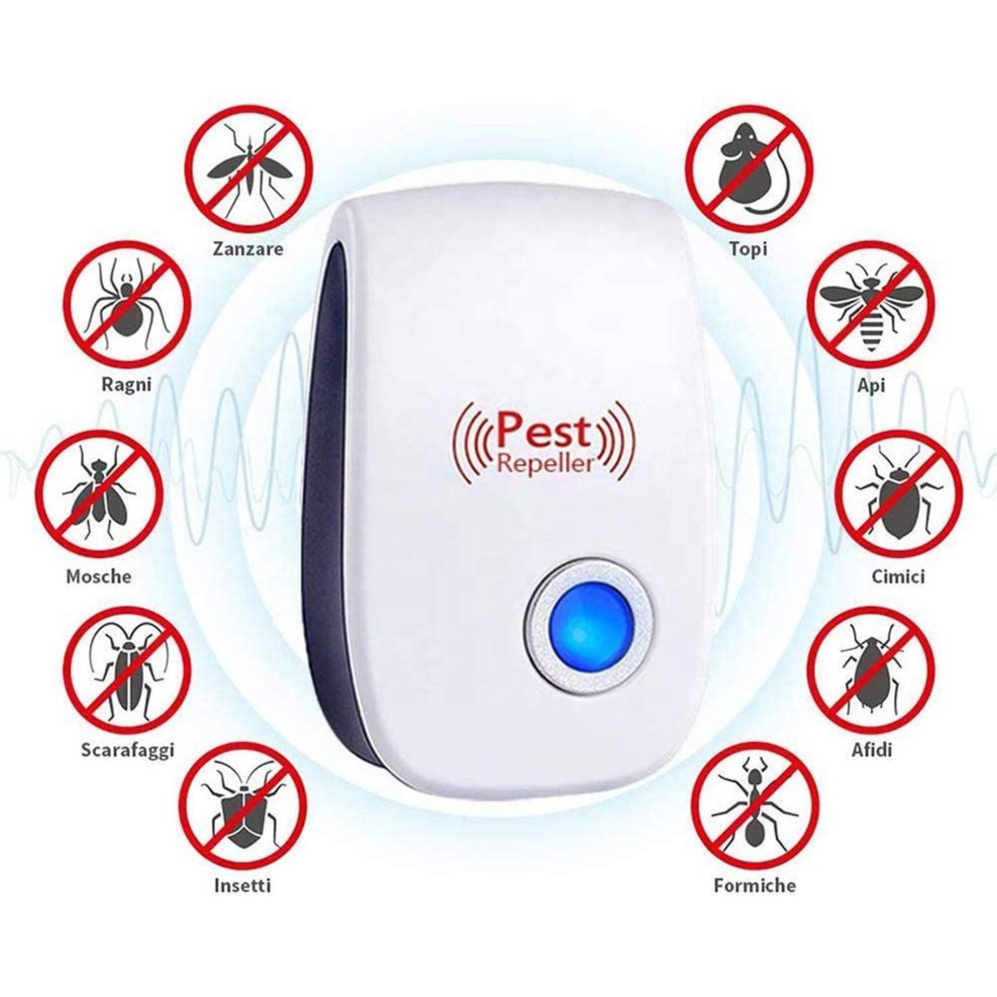 PestRepeller™ ahuyenta ratones, cucarachas, moscas, arañas y más con tecnología ultrasónica sin químicos ni olores