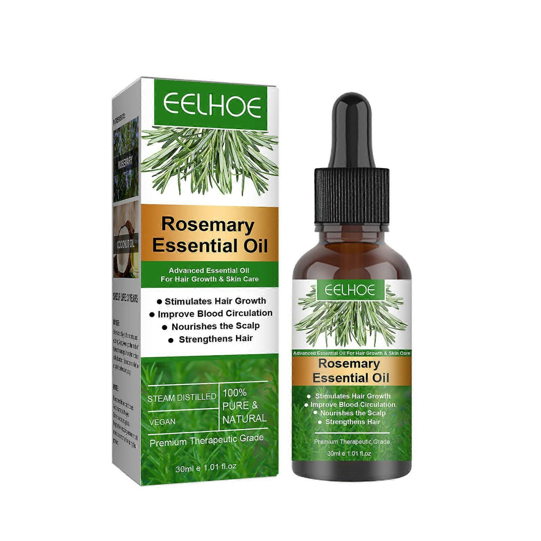 RomeroOil™ Aceite de romero nutre las raíces del cabello, fortalece y acondiciona el cabello