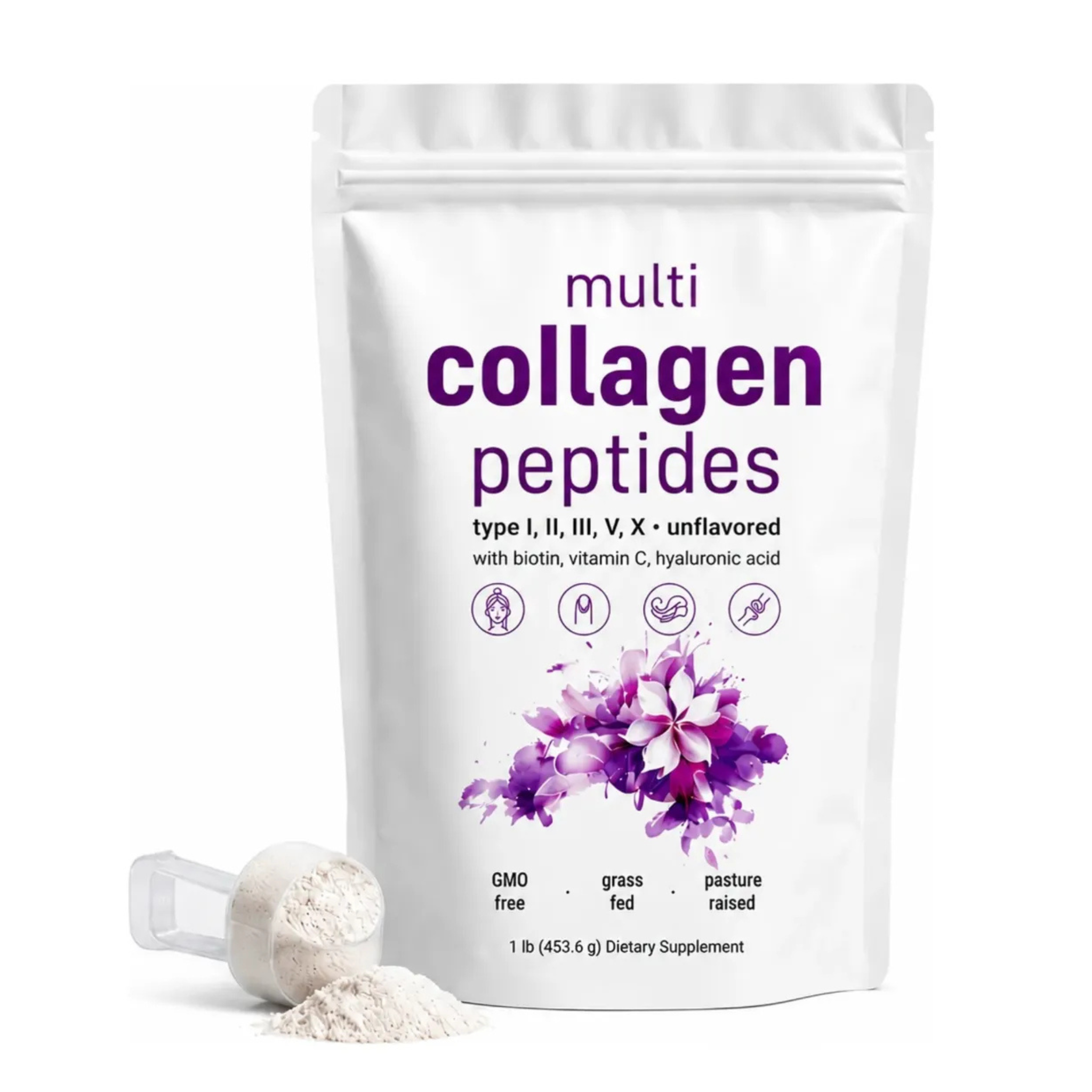 Multi Colagenix™Colágeno Hidrolizado Mejora firmeza y elasticidad de la piel con biotina vitamina C y ácido hialurónico en una sola fórmula.